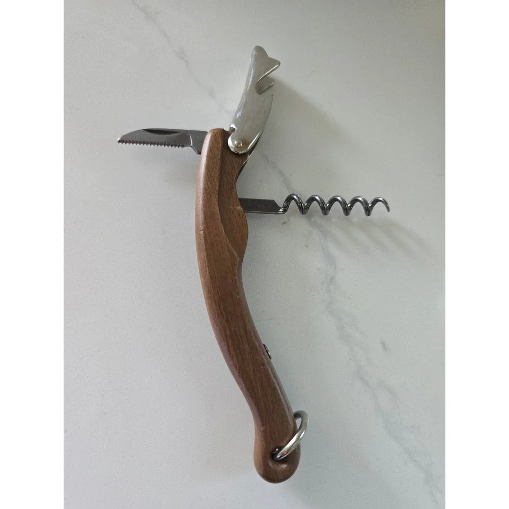 Legnoart Italy Wood Handle Sommelier Corkscrew Wine Opener with‎ Foil Cutter